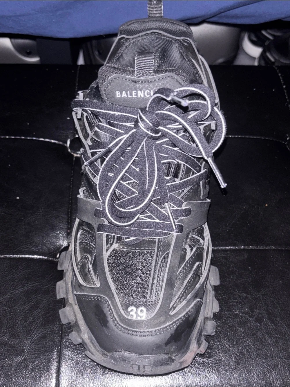 Balenciaga Black Men's Chunky Tread Sole Sneakers